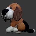 Brown And White Plush Dog Stuffed Toy Sitting With Floppy Ears Black Nose