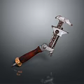 Vintage Pipe Wrench Featuring Wooden Handle And Metal Construction Retro Design