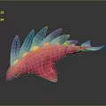 Vibrant Pink Fish with Blue Fins Yellow Spots and Blue Tail Design