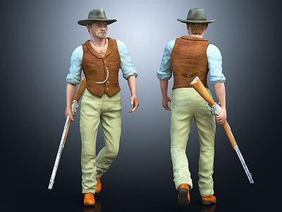 Modern Man American Denim Foreigner Western European 3d model