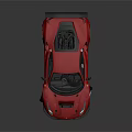 Red High Performance Sports Car With Sleek Body And Rear Spoiler
