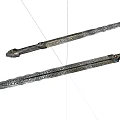 Ancient Swords With Intricate Carvings On Metallic Blades And Decorative Handles