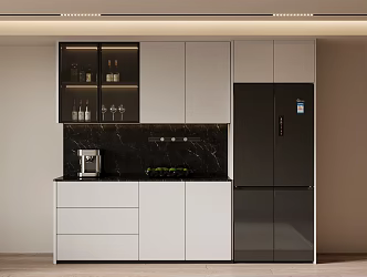 Wine Cabinet Modern Minimalist Wine Cabinet Sideboard 3d model