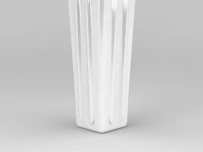 Tech Exhibition Hall Interior With Modern White Vertical Striped Display Column 3d model