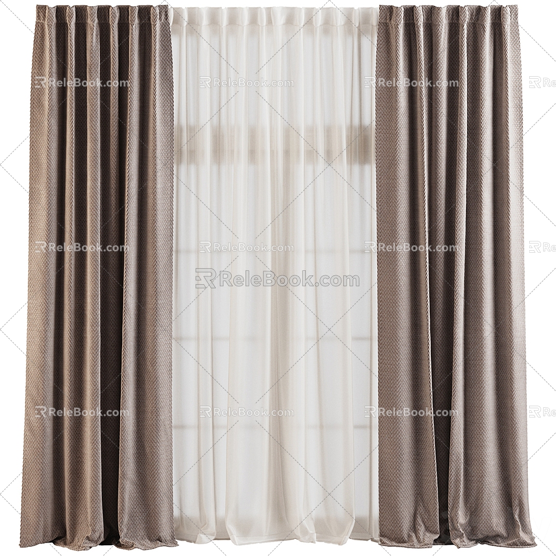 Modern curtains 3d model