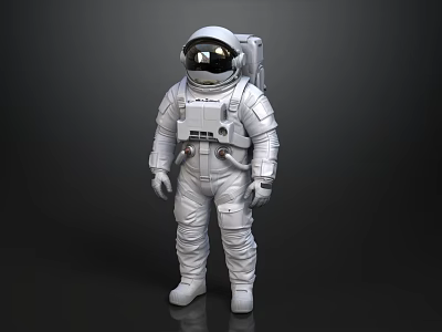 Man Wearing Detailed Astronaut Suit With Helmet Backpack And Life Support System 3d model