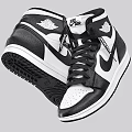 Iconic Black And White Nike Air Jordan High Top Sneakers