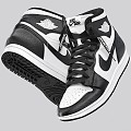 Black and White Nike Jordan 1 Retro 3d model