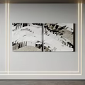 Modern Abstract Wall Art With Geometric Patterns In Black White And Gray 3d model
