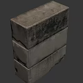 Three Stacked Concrete Blocks With Gray Rough Surface For Construction Use