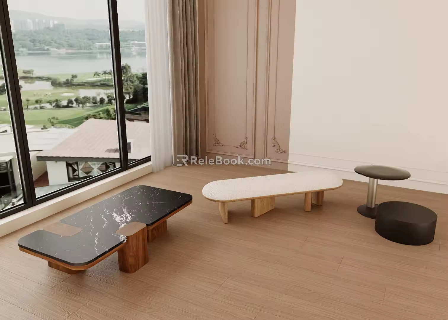 Coffee table side table 3d model