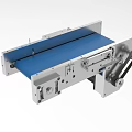 Industrial Conveyor Belt Equipment With Metal Frame Blue Belt And Mechanical Components
