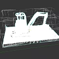 Functional Yellow Compact Crawler Excavator With Digging Bucket On Platform