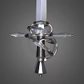 Silver Decorative Sword Inspired Fashion Accessory For Clothing Design