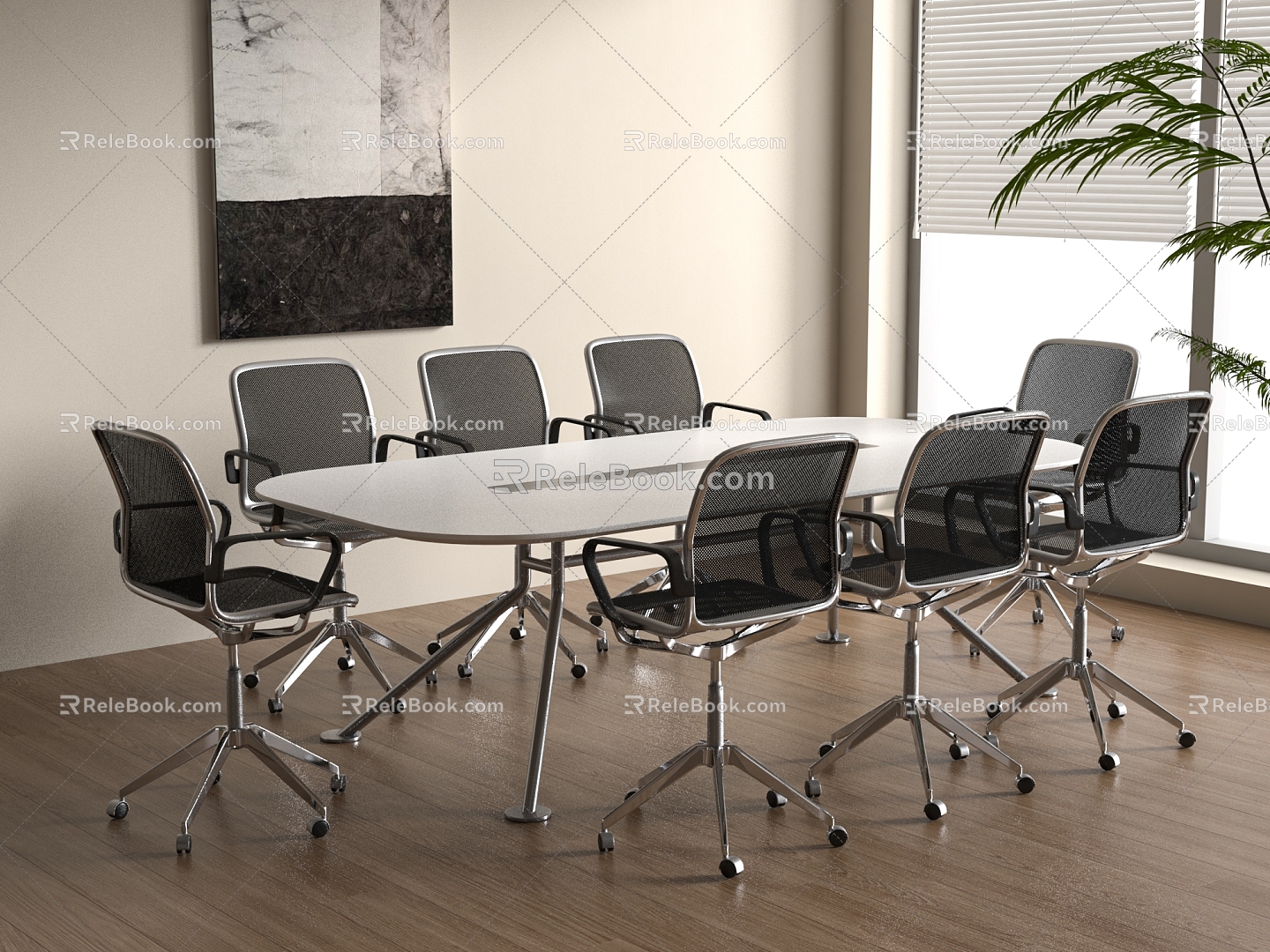 Modern Conference Table Modern Conference Table and Chair Combination Meeting Room 3d model