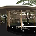 Modern gallery landscape gallery circular ring gallery mirror waterscape 3d model