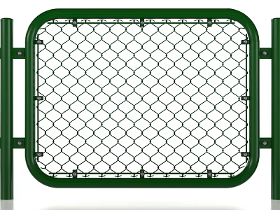 Green Metal Mesh Fence With Sturdy Frame For Outdoor Security Use 3d model