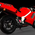 Red Honda Motorcycle With Classic Sporty Design Sleek Body And Black Tires