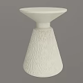 Modern White Round Side Table Design With Conical Base And Textured Surface 3d model