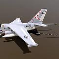 US Navy Fighter Jet Featuring White and Beige Visible Cockpit Missile Attachments Star Stripe Emblems