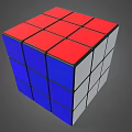 Rubik's Cube With Colorful Red Yellow Green Faces And Black Borders