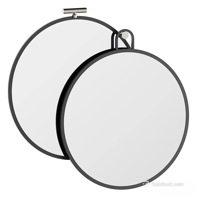 Modern Round Wall Mirrors With Black Frames For Home Decoration 3d model