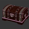 Vintage Style Wooden Chest with Brass Rivets Metal Accents and Lock for Daily Living