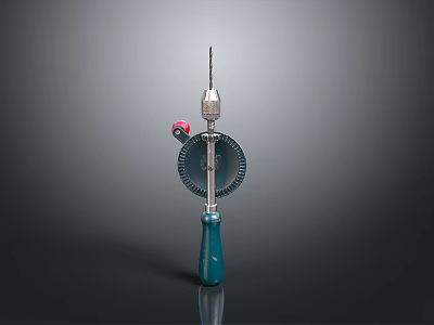 Precision Measuring Tool With Blue Handle Circular Component And Metal Rod 3d model