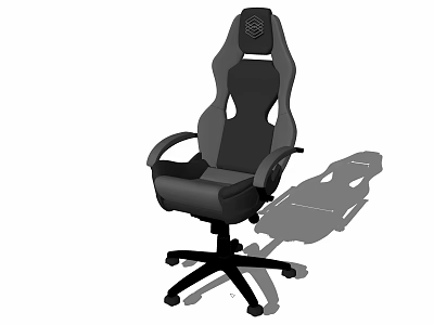Ergonomic Black Office Chair With High Backrest Armrests Wheels And Ventilated Design 3d model