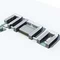 Modern Commercial Complex Architectural Design With Connected Buildings Glass Facade And Open Plaza