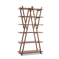 Stylish Modern Wooden Bookcase With Multiple Open Shelves And Contemporary Design