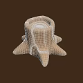 Stump Shaped Decorative Object With Multiple Pointed Base And Smooth Surface 3d model