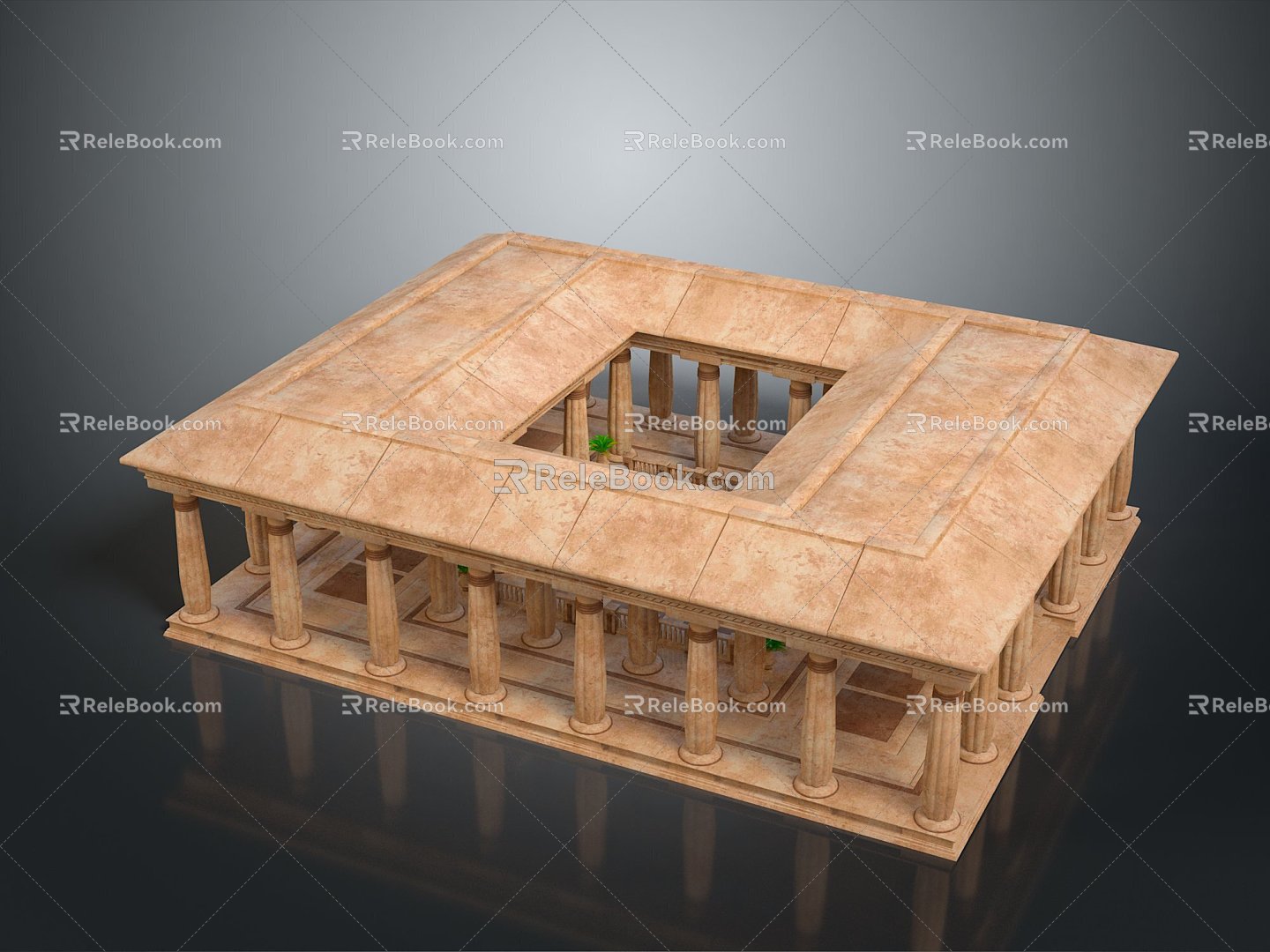 Egyptian Porch Egyptian Atrium Egyptian Temple Egyptian Architecture Egyptian Main Hall Egyptian Middle Hall Pillars Stone Pillars 3d model