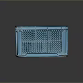 Durable Blue Plastic Storage Crate with Grid Design for Household Use 3d model