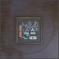 Decorative Ornament Set in Wooden Box with Glass Lid Red Base Scroll and Leaf Decorations