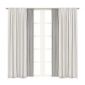 Modern Light Gray Curtains Draped On Both Sides Of Window With Soft Fabric