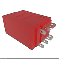 Red Industrial Electrical Component Module With Durable Housing And Metal Pins 3d model