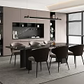 Modern Restaurant Interior With Elegant Dining Table Comfortable Chairs Wine Display And Large Windows