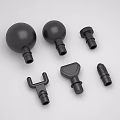 Black Sports Equipment Accessories With Various Shapes Including Spherical T Shaped And Triangular Designs