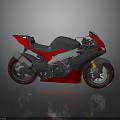 Sporty Red And Silver Motorcycle With Sleek Design And Reflective Exterior