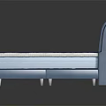 Modern Upholstered Bed Furniture With Blue Headboard And White Diamond Quilted Mattress