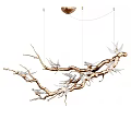 Artistic Branch Shaped Chandelier With Silver Bird Decor For Interior Design