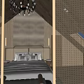 Hotel Guest Room with Wooden Ceiling Skylight Gray White Bedding Bench and Wooden Floor Rug