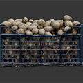 Fresh Potatoes in Blue Plastic Crate Fully Loaded with Healthy Vegetables