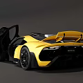 Yellow Mercedes High Performance Sports Car With Sleek Design And Large Rear Spoiler