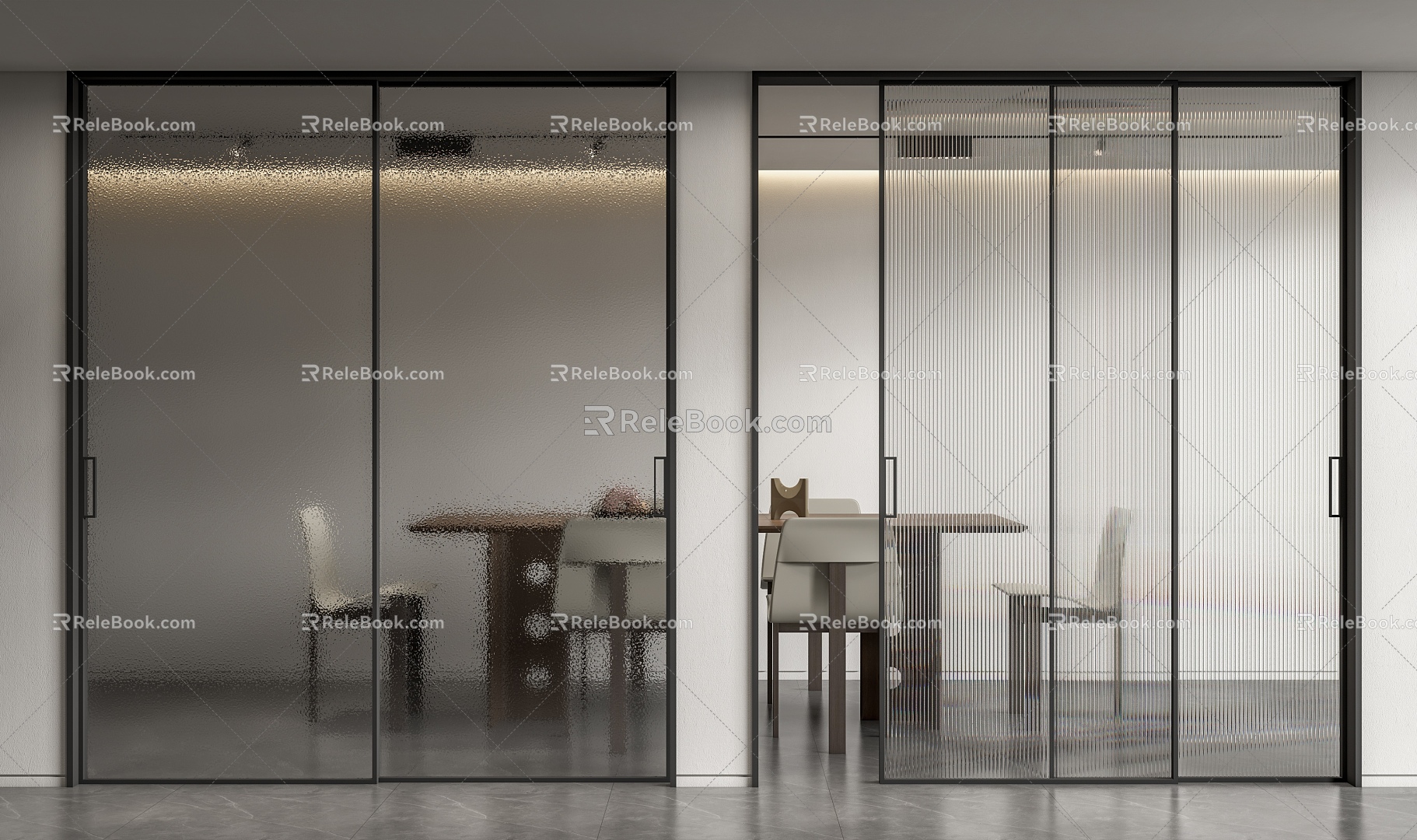 Modern sliding door glass sliding door Changhong glass door frosted glass door kitchen door sliding door 3d model