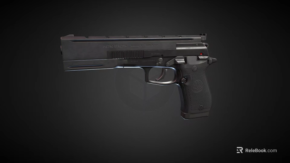 Black Tactical Pistol With Modern Design Textured Grip And Metal Components 3d model 