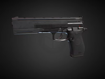 Black Tactical Pistol With Modern Design Textured Grip And Metal Components 3d model