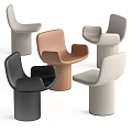 Modern Single Chair In Black And Beige Leather Fabric With Cylindrical Base And Armrests Design