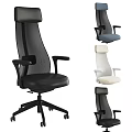 Ergonomic Office Chair With Black Blue White Mesh Back And Swivel Base Design